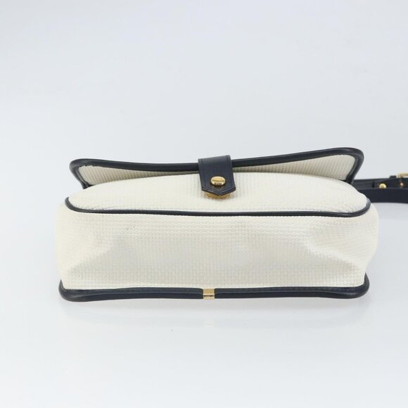 Authentic SAINT LAURENT Shoulder Bag PVC White Gold - Picture 12 of 16